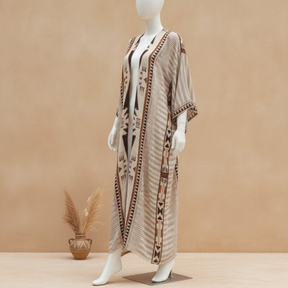 Kimono Long Bohème Femme Imprimé Viscose