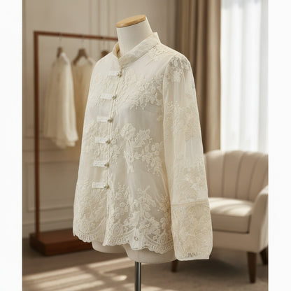 Chemise Femme GDUWNFR en Dentelle avec Broderie - Casual Chic