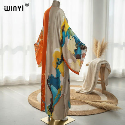 Kimono Long Bohème Imprimé Polyester Femme - Style "Young Style"