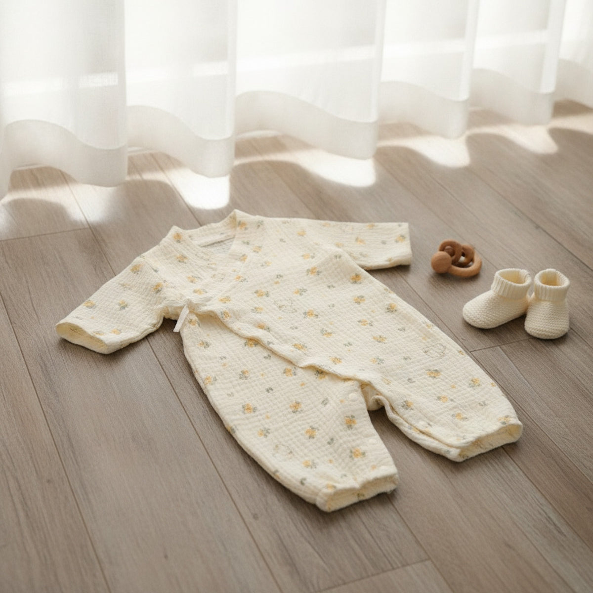 Barboteuse Bébé en Coton – Combinaison Légère Unisexe 0-24 Mois