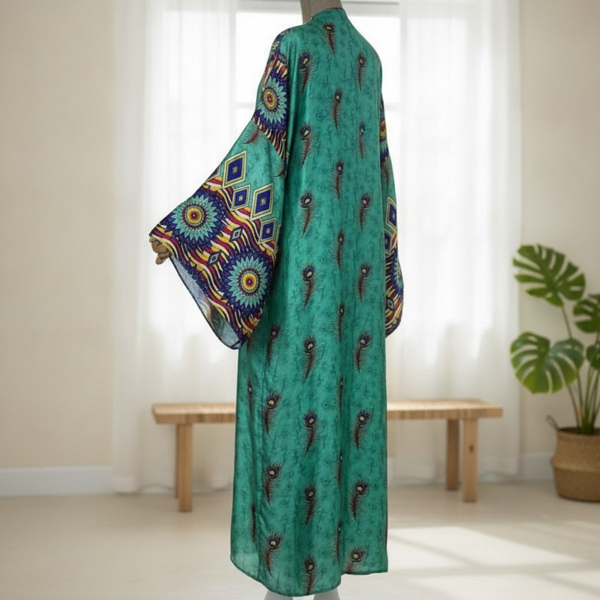 Kimono Long Bohème Imprimé Polyester Femme - Style Young