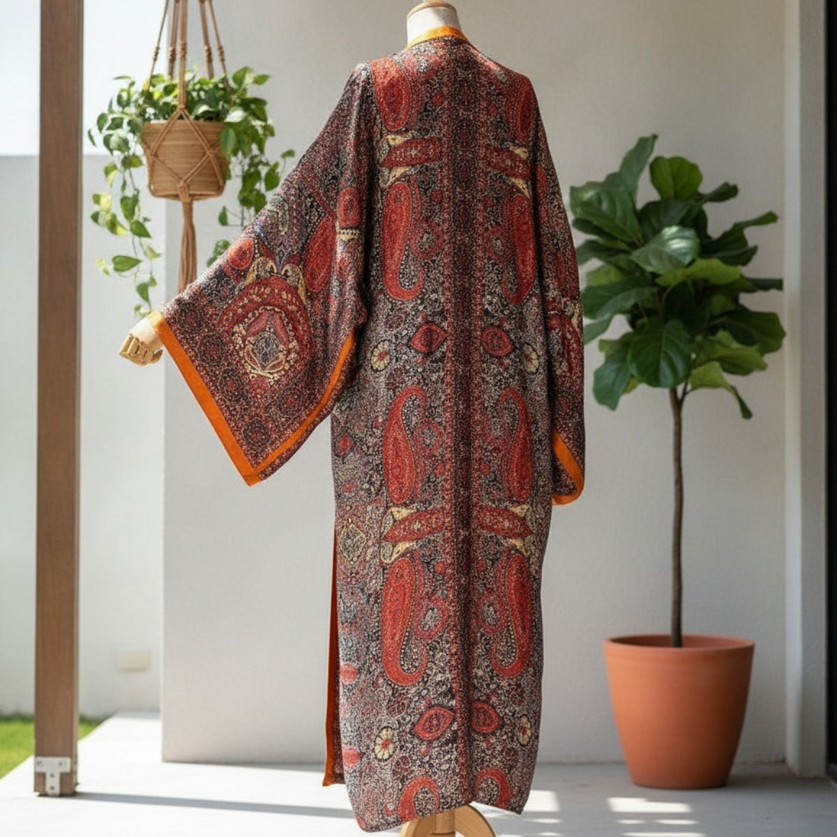 Kimono Long Bohème Imprimé Femme - Style Léger et Fleuri