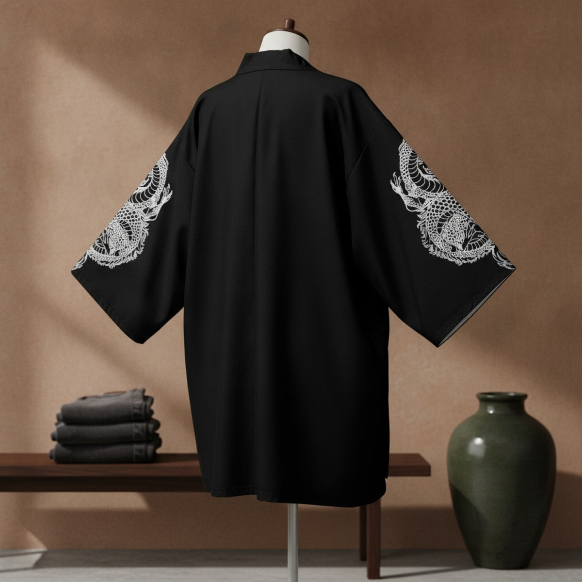 Kimono Court Homme Léger Style Japonais - Polyester/Élasthanne