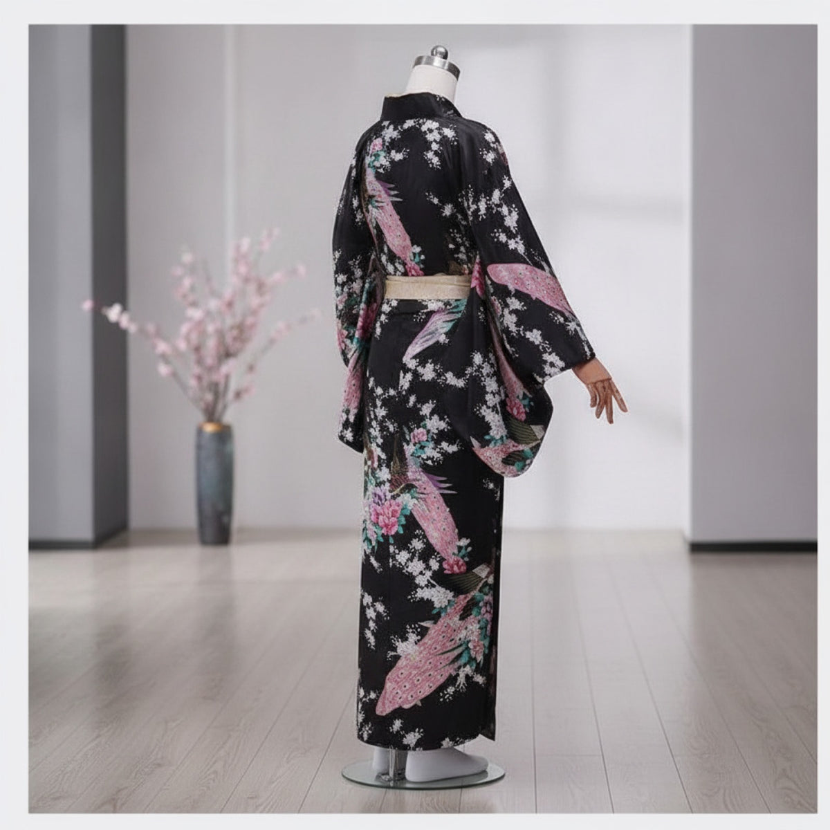 Kimono Femme Traditionnel Japonais Satiné - Taille Unique