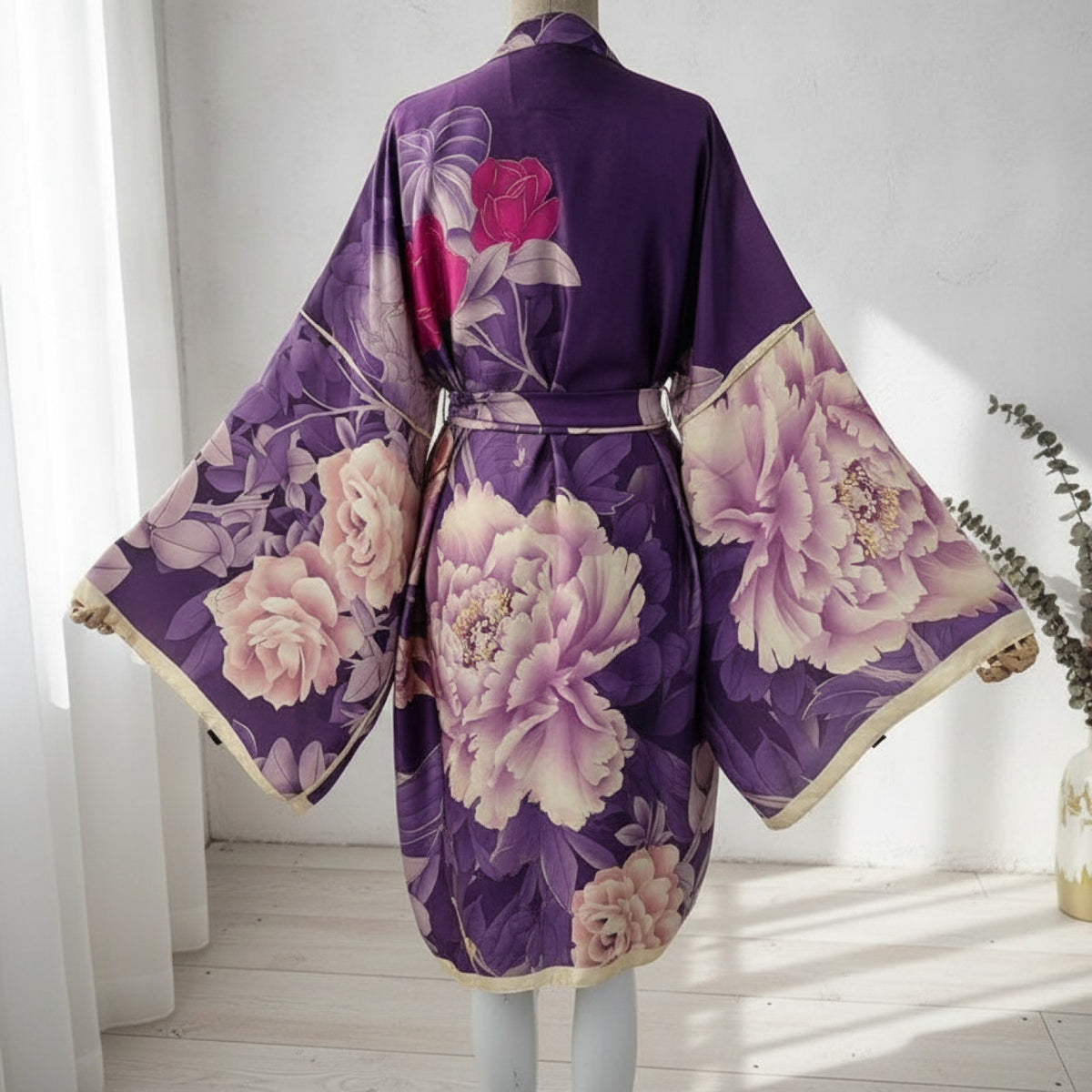 Kimono Mi-long Bohème Imprimé Polyester Femme