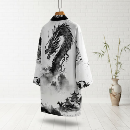 Kimono Court Homme Polyester Style Asiatique Traditionnel