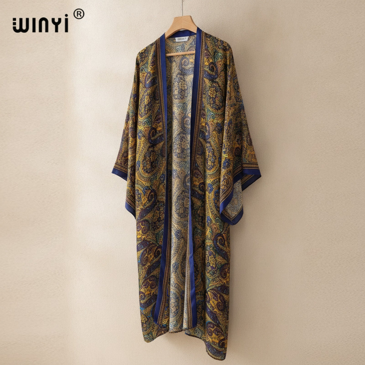 Kimono Long Bohème Imprimé Polyester Femme