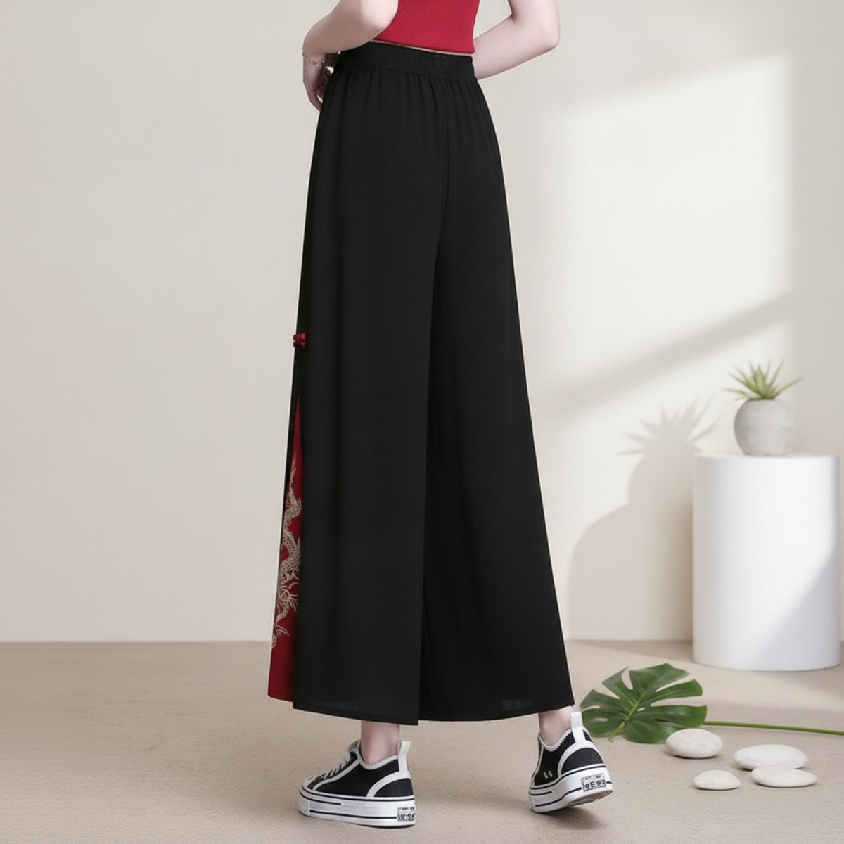 Pantalon Court Fluide en Mousseline pour Femme