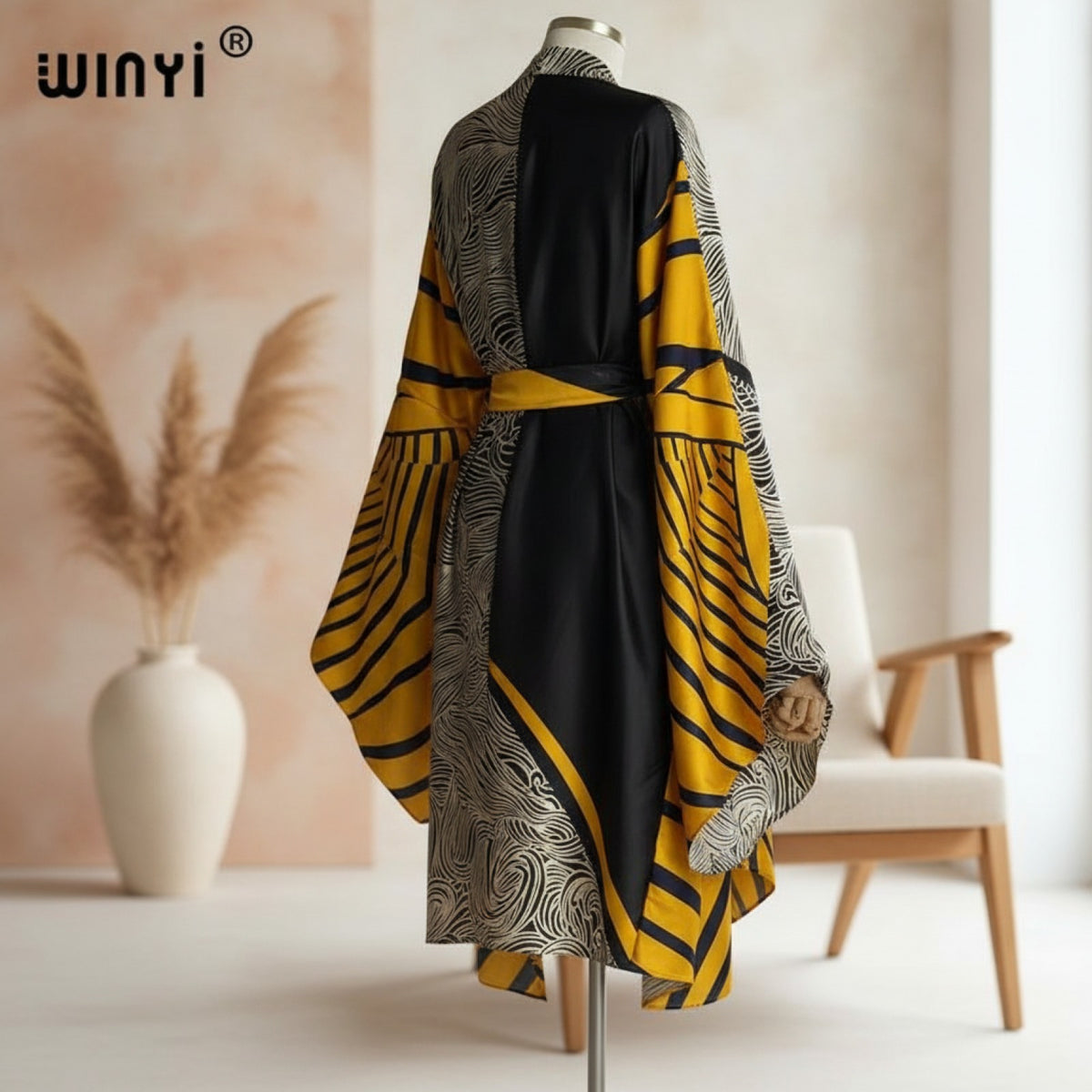 Kimono Long Fleuri Style Bohème pour Femme - Polyester Léger