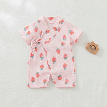 Barboteuse Bébé Fille Été en Coton Muslin - ZoErLi