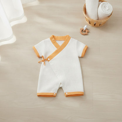 Barboteuse Bébé en Coton Muslin - Confort d'Été pour Filles et Garçons