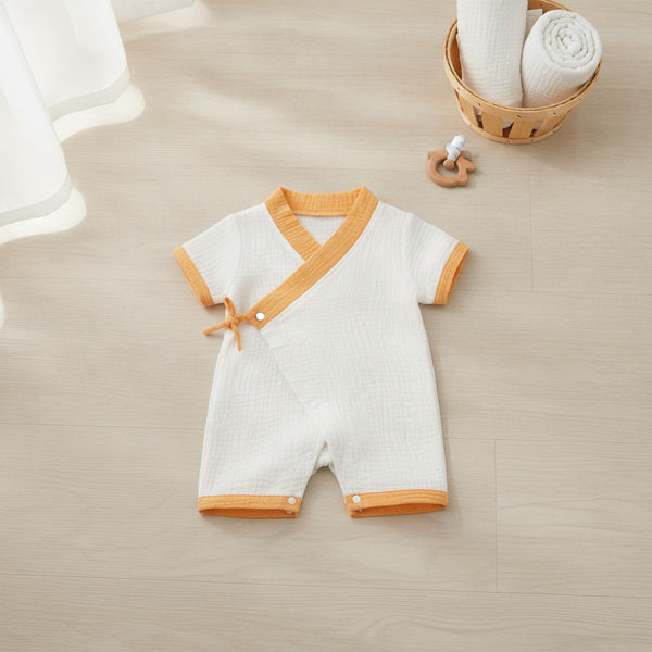 Barboteuse Bébé en Coton Muslin - Confort d'Été pour Filles et Garçons