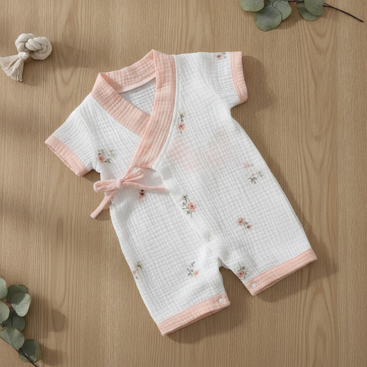 Barboteuse Bébé Mixte Florale en Coton - Confort d'Été