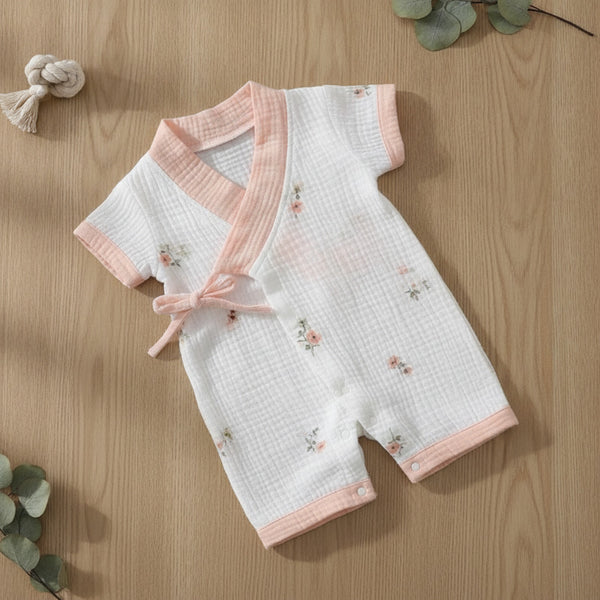 Barboteuse Bébé Mixte Florale en Coton - Confort d'Été