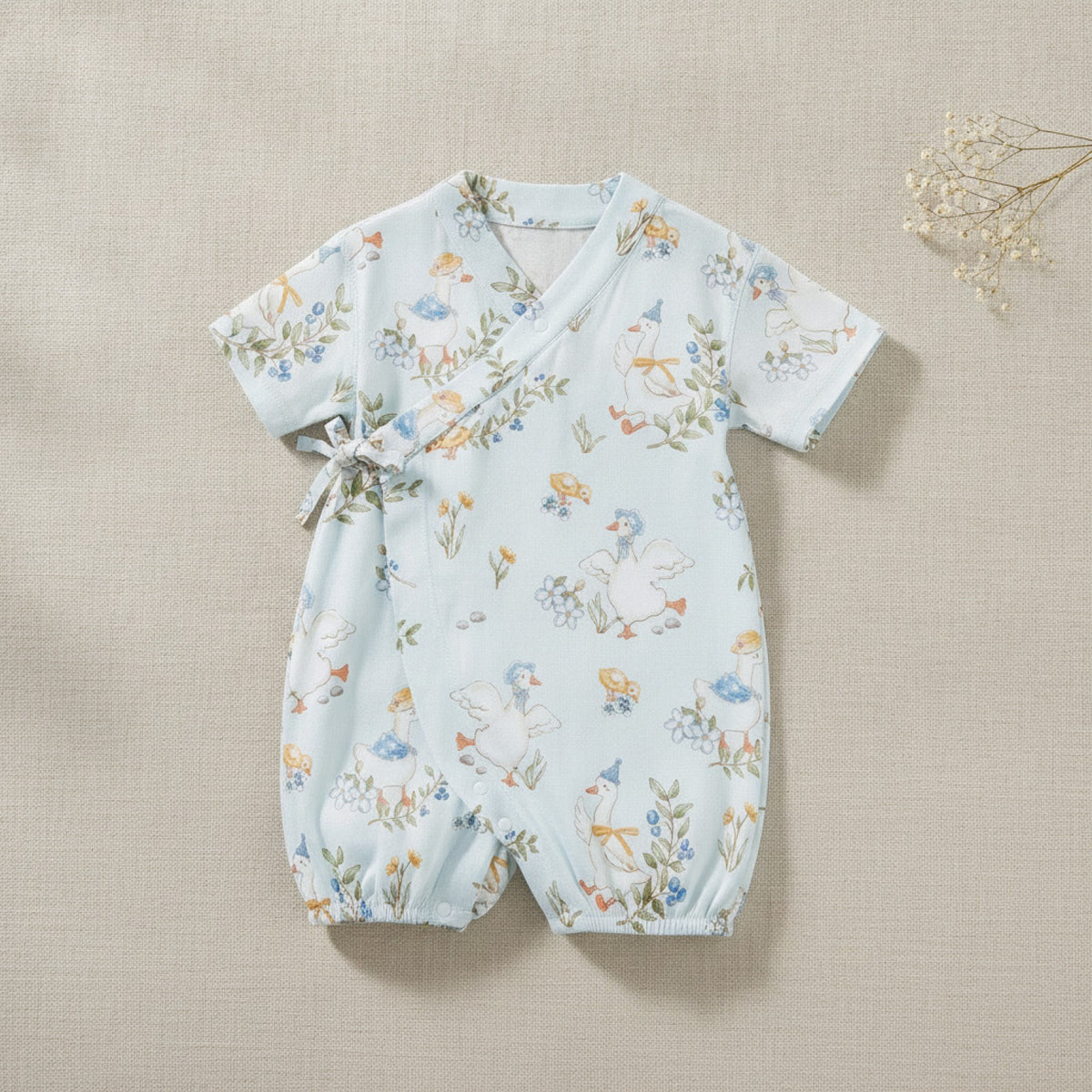 Barboteuse Bébé Mixte en Tricot V-Neck - Confortable et Style Japonais/Coréen