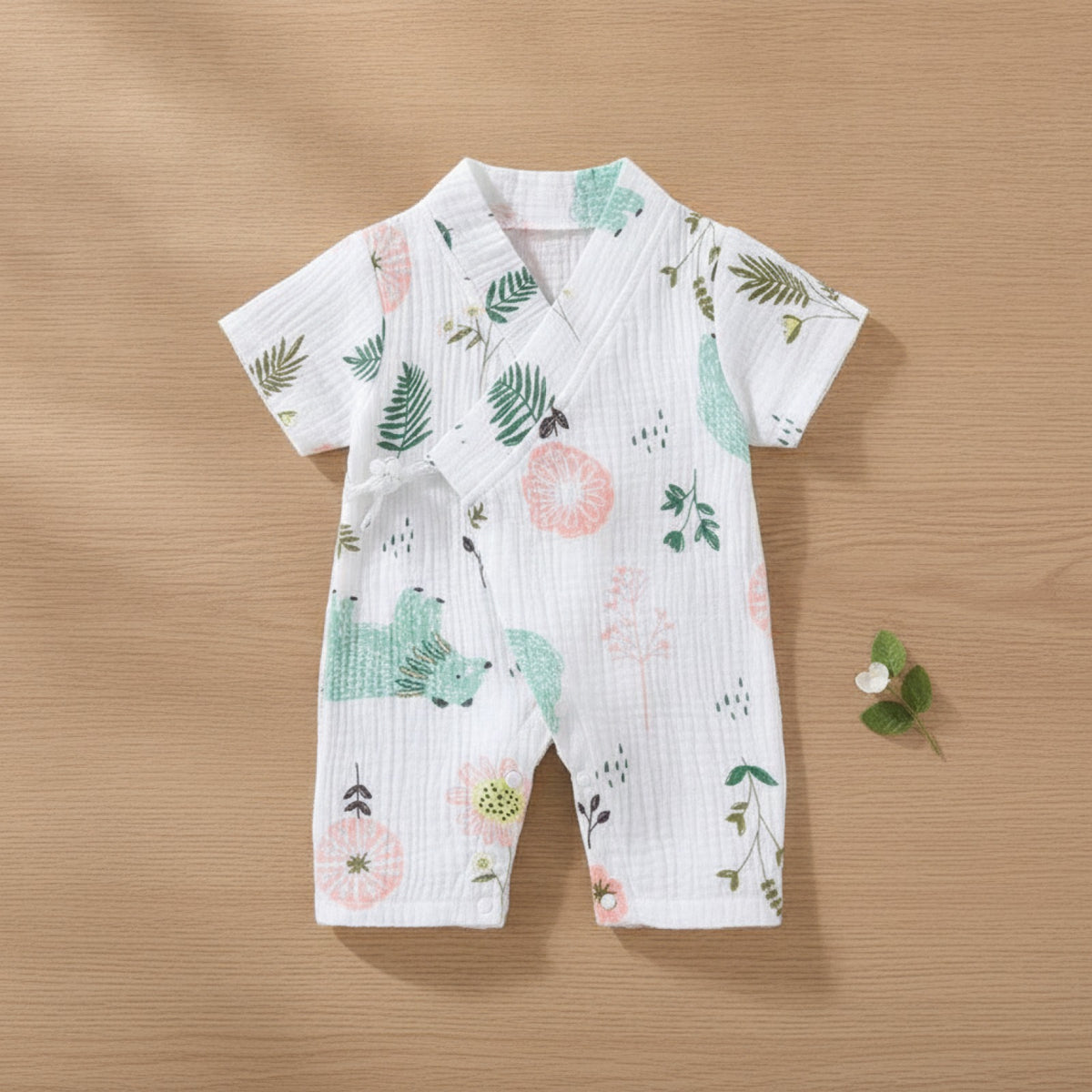 Barboteuse Bébé Mixte Fleurie en Coton - Style Quotidien