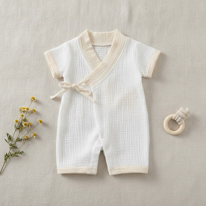 Barboteuse Bébé Mixte Fleurie en Coton - Été Confortable