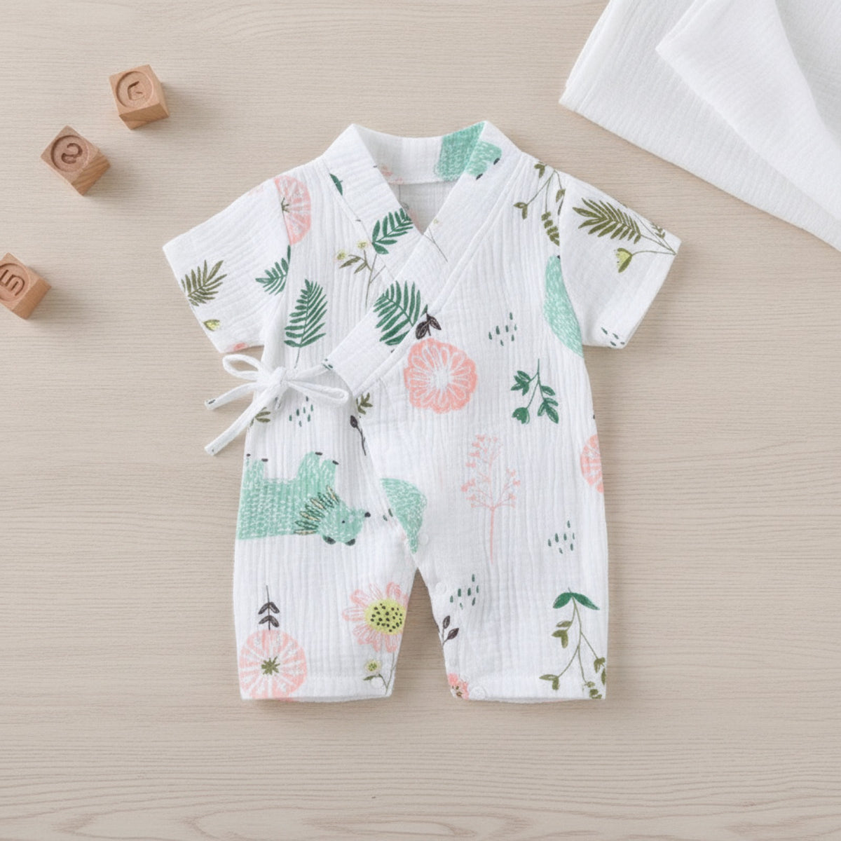 Barboteuse Bébé Été en Coton Doux - Unisexe 0-24 Mois