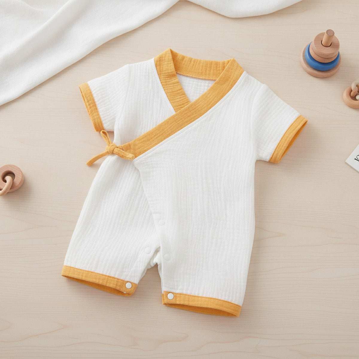 Barboteuse Bébé Mixte Fleurie en Coton - Style Kimono Été