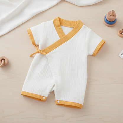 Barboteuse Bébé Mixte Fleurie en Coton - Style Kimono Été