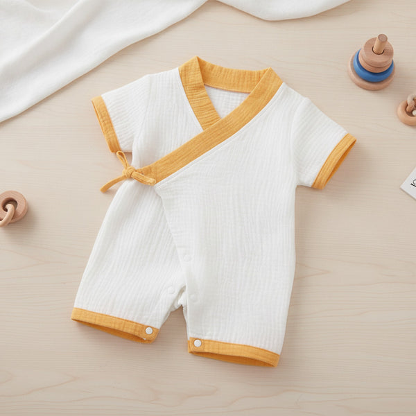 Barboteuse Bébé Mixte Fleurie en Coton - Style Kimono Été