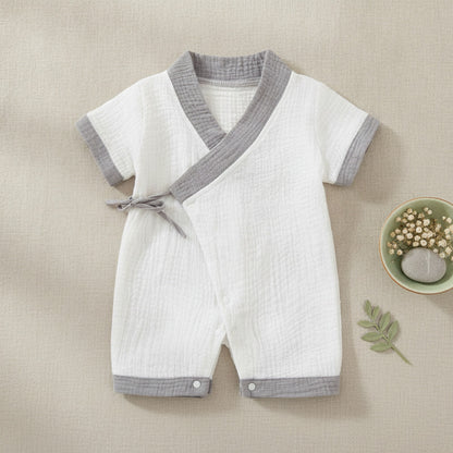 Barboteuse Bébé Été en Coton Muslin - Unisexe 0-24 Mois