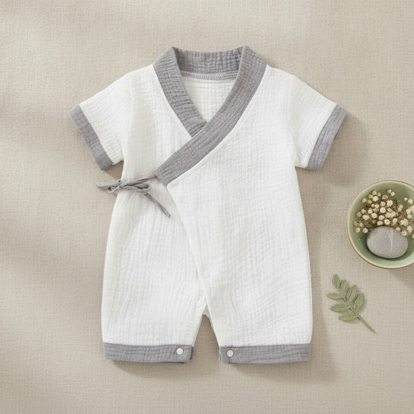 Barboteuse Bébé Été en Coton Muslin - Unisexe 0-24 Mois
