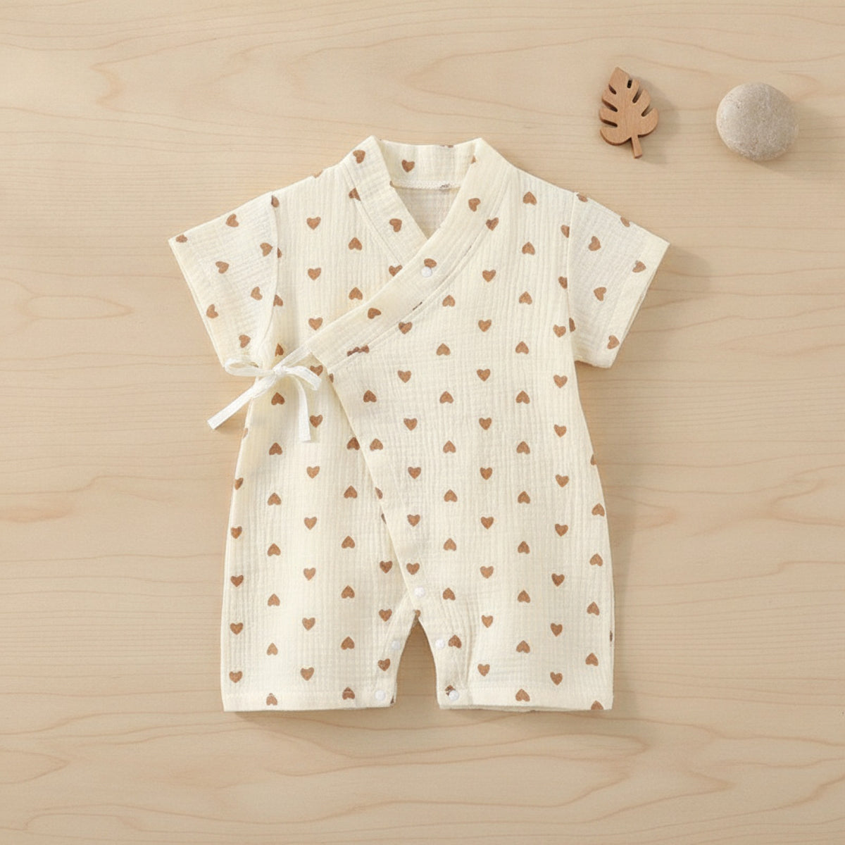 Barboteuse Bébé en Coton Muslin - Confort d'Été Respirant