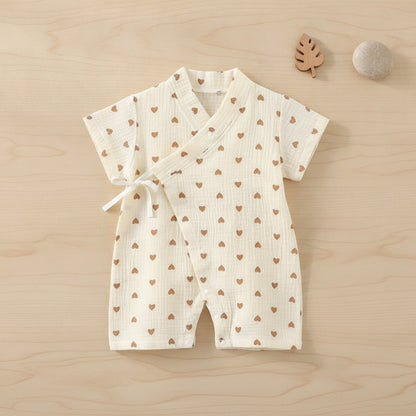 Barboteuse Bébé en Coton Muslin - Confort d'Été Respirant