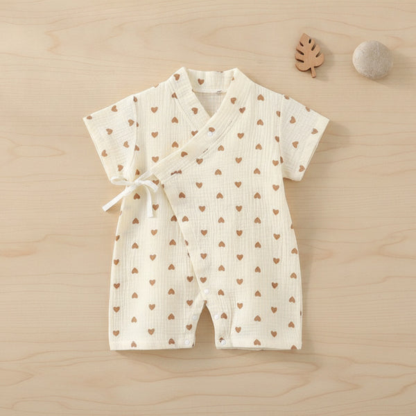 Barboteuse Bébé en Coton Muslin - Confort d'Été Respirant
