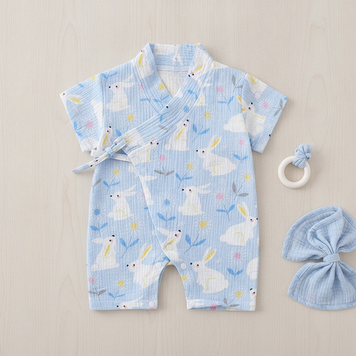 Barboteuse Bébé Mixte Fleurie en Coton - Été