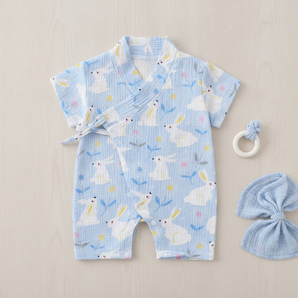 Barboteuse Bébé Mixte Fleurie en Coton - Été