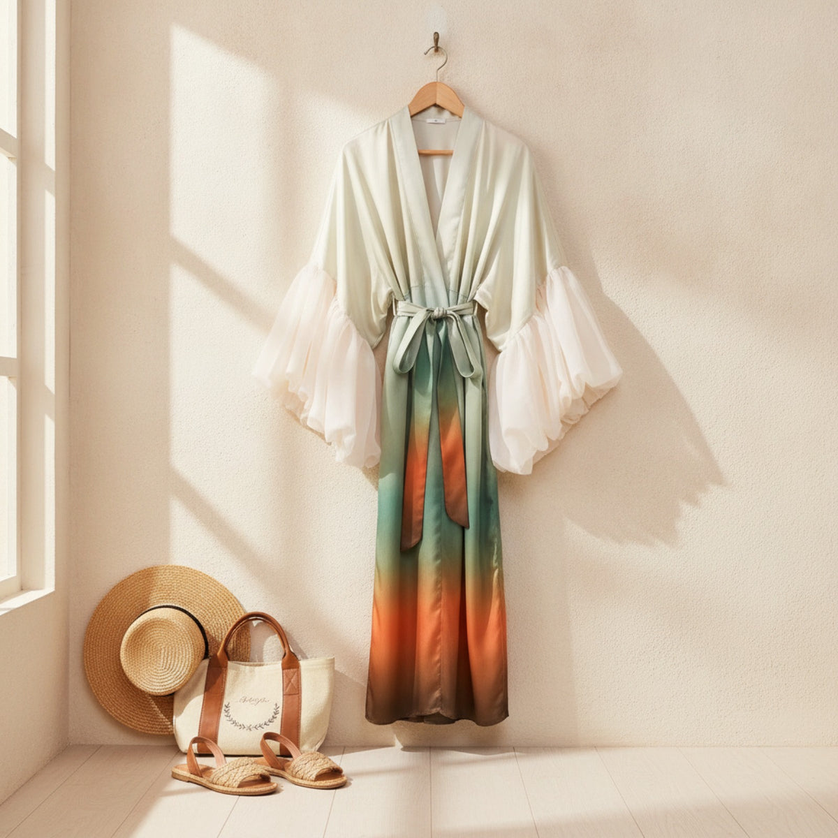 Kimono Long Femme Style Africain Bohème en Polyester