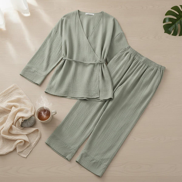 Ensemble Kimono et Pantalon Casual pour Femme - Jielur