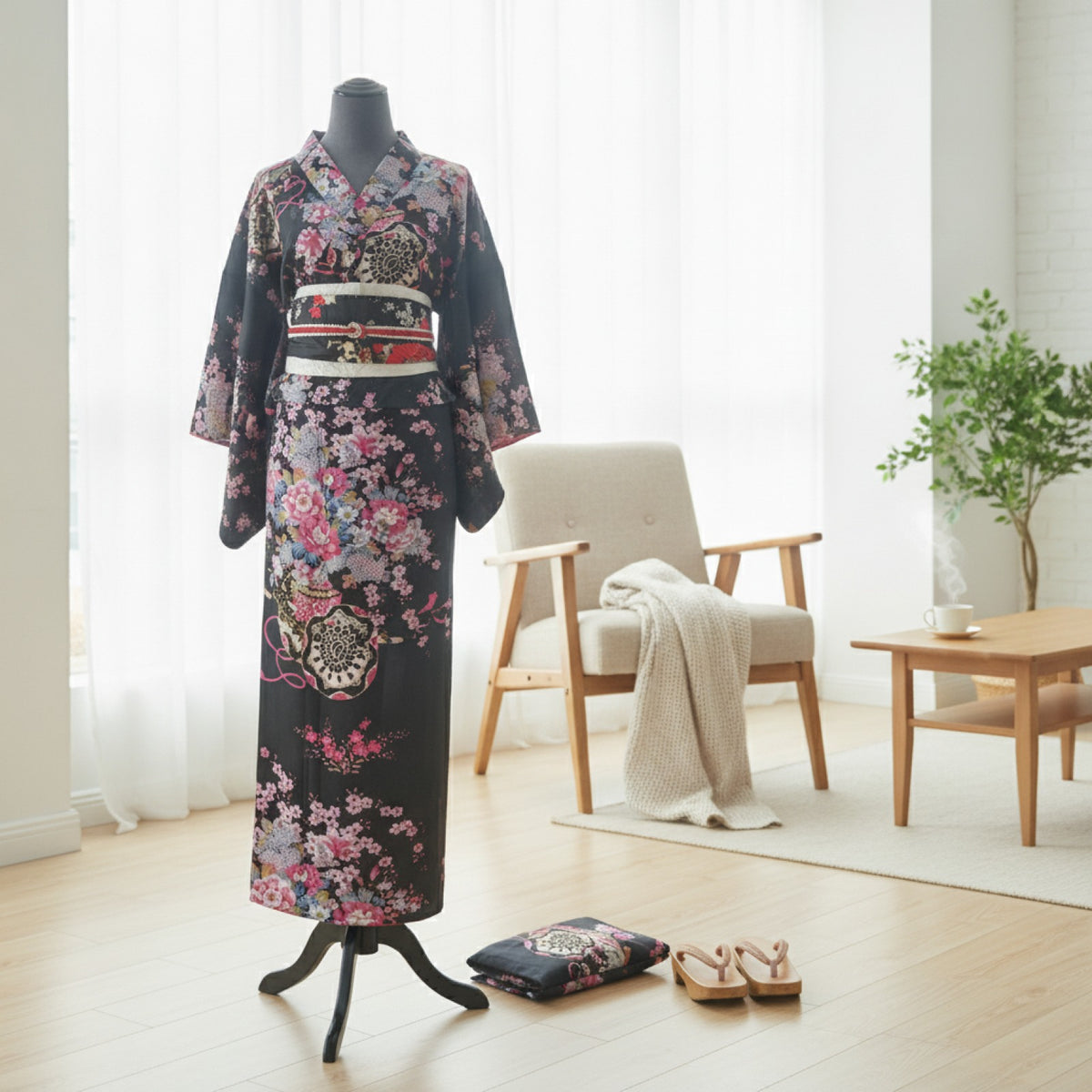 Kimono Traditionnel Femme en Coton et Polyester - Style Japonais Léger