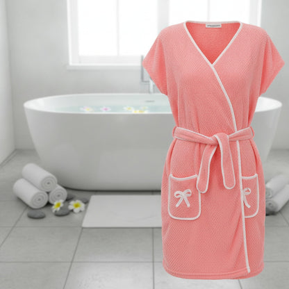 Kimono Peignoir Femme Doux et Absorbant en Polaire Corail
