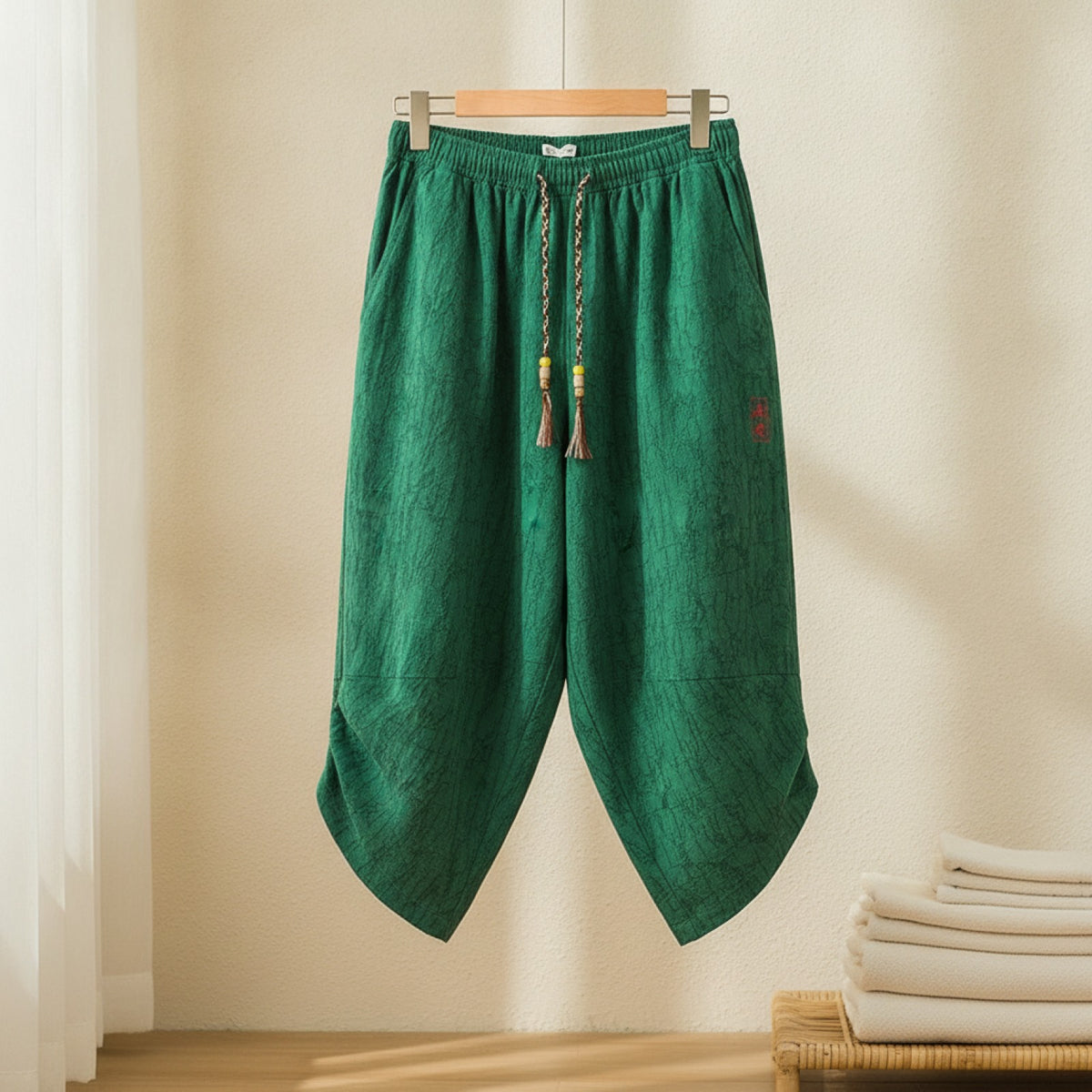 Pantalon Harem Homme en Coton et Lin - Style Chinois Traditionnel
