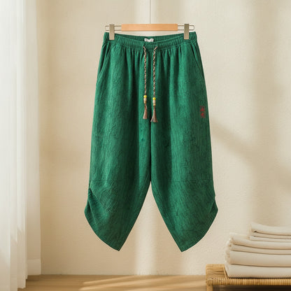 Pantalon Harem Homme en Coton et Lin - Style Chinois Traditionnel