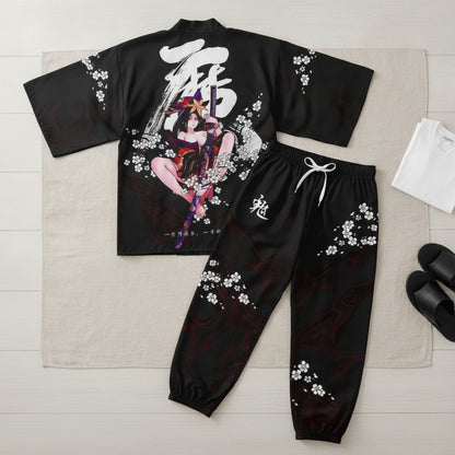 Ensemble Kimono Homme Polyester et Élasthanne Motif Japonais
