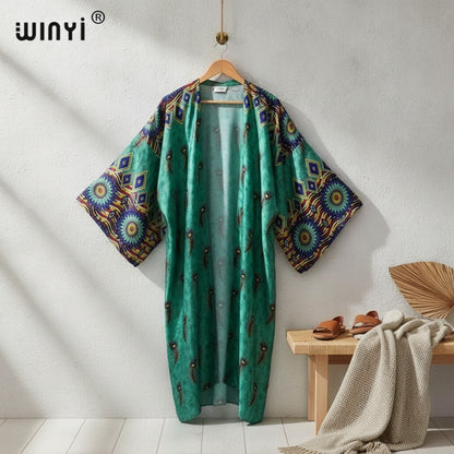 Kimono Long Bohème Imprimé Polyester Femme - Style Young