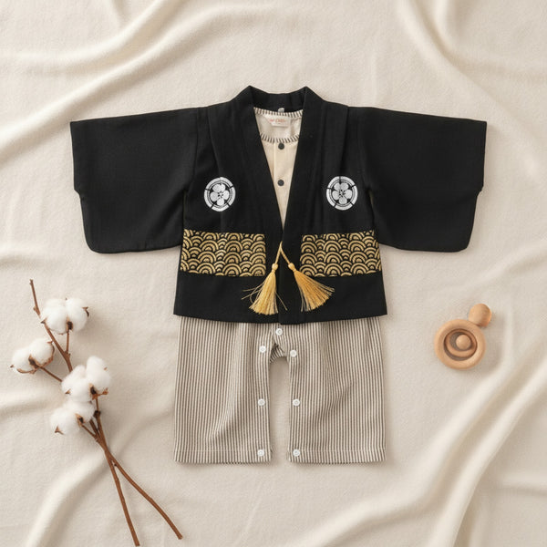 Ensemble Kimono Bébé Garçon et Pantalon Style Japonais Doux