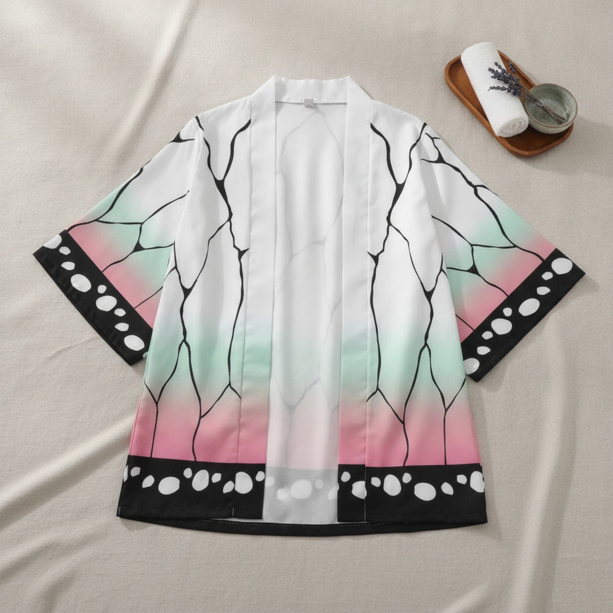 Kimono Court Mixte Polyester Style Japonais