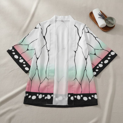 Kimono Court Mixte Polyester Style Japonais