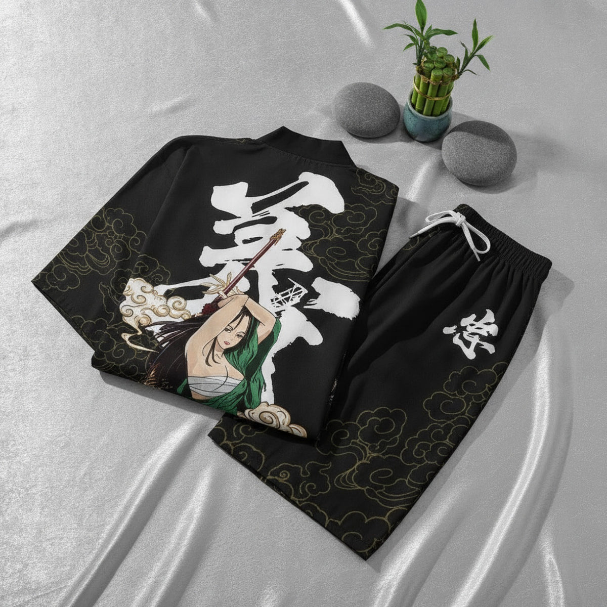 Ensemble Kimono Homme Léger Polyester Elastane Style Japonais