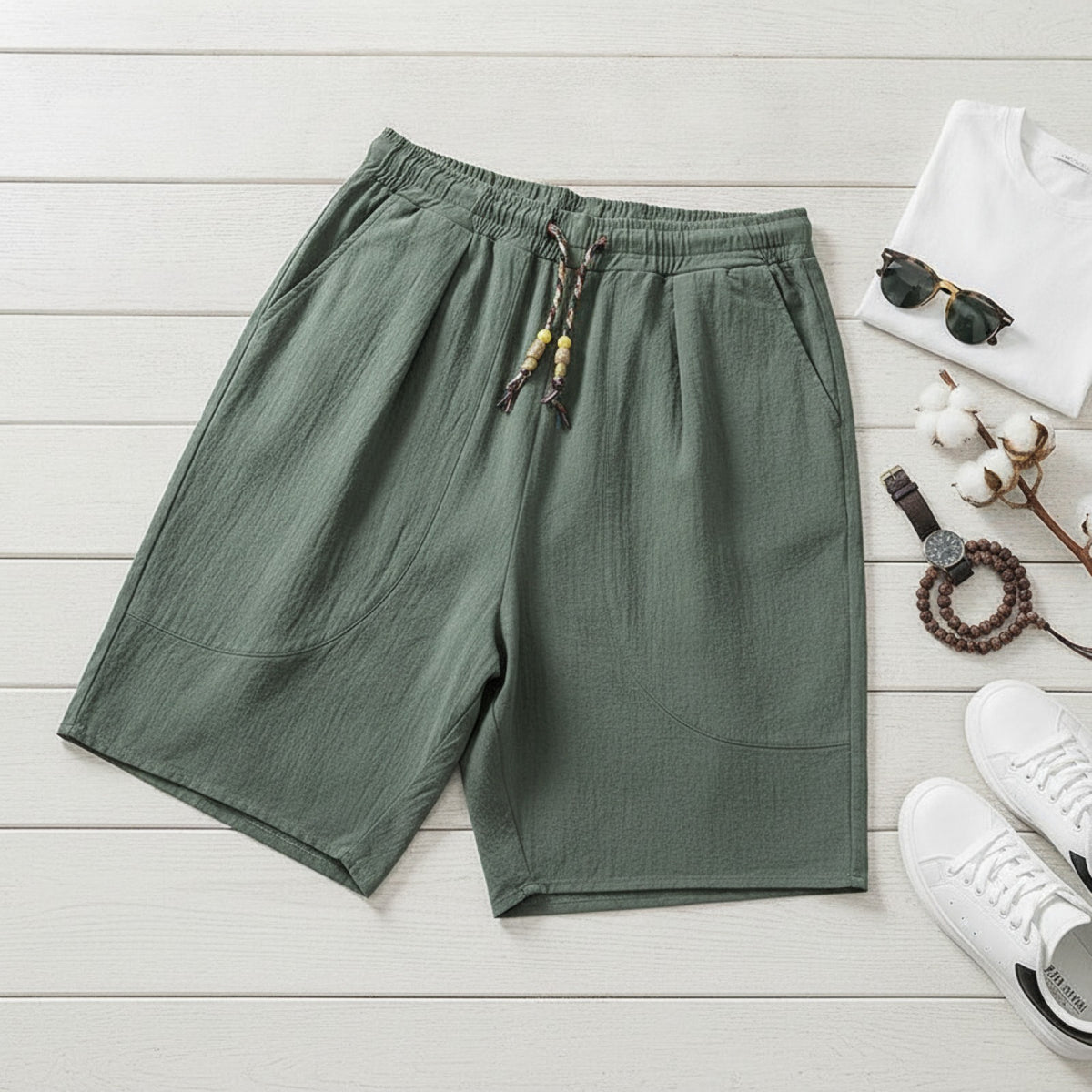Short Homme Style Chinois Casual Printemps/Été