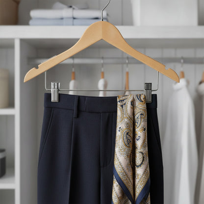 Cintre en Bois pour Pantalons, Jupes et Costumes - Organisateur de Placard Polyvalent