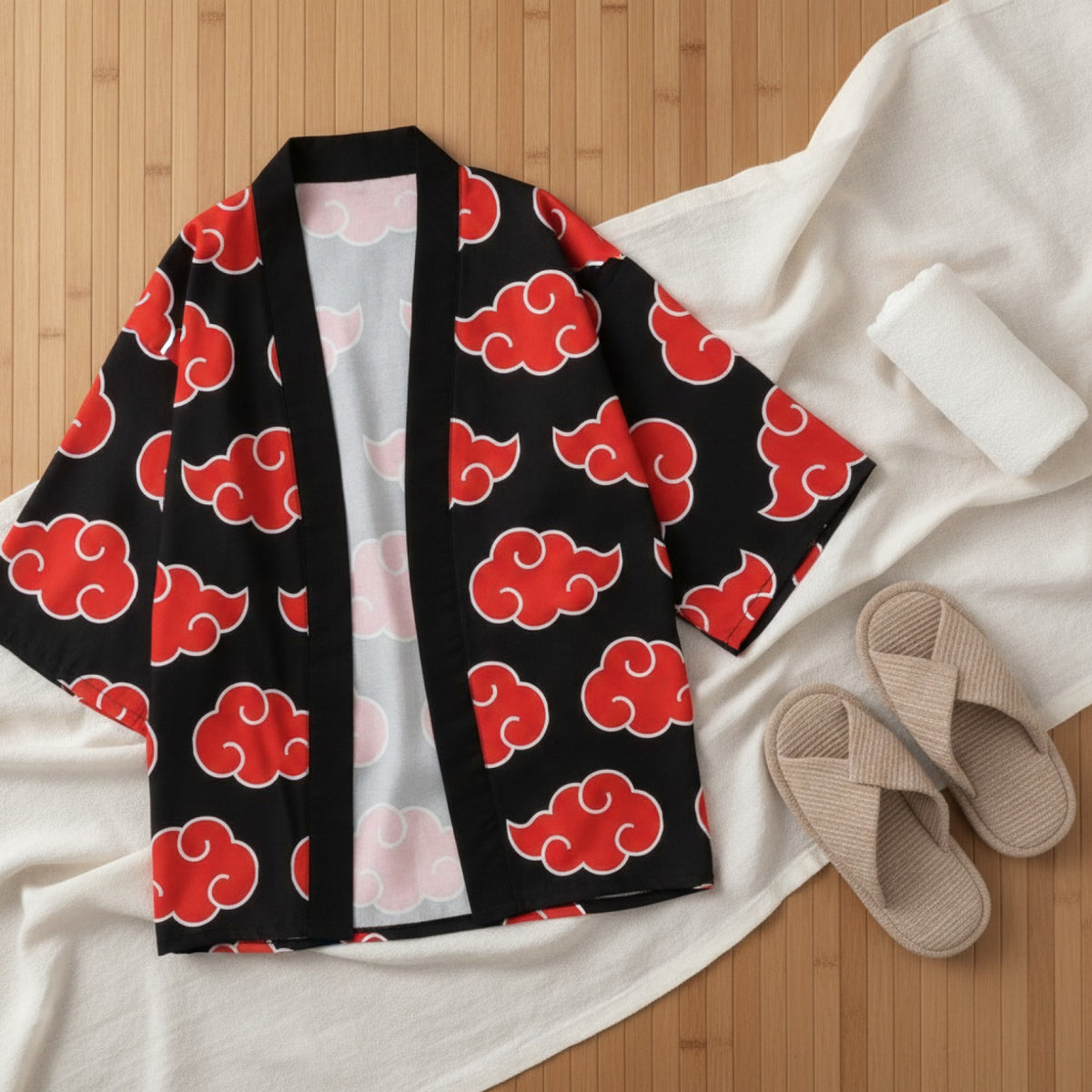 Kimono Court Léger Polyester Motif Ethnique Wifru