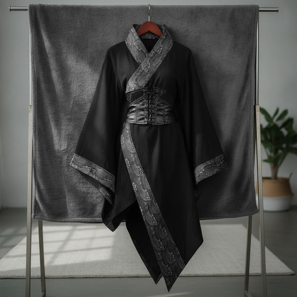 Kimono Asymétrique Punk Unisexe - Style Médiéval