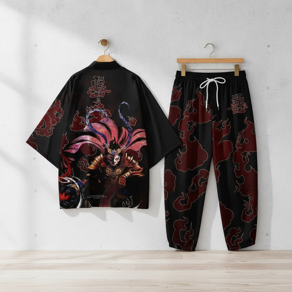 Ensemble Kimono Homme Polyester & Élasthanne Motif Japonais