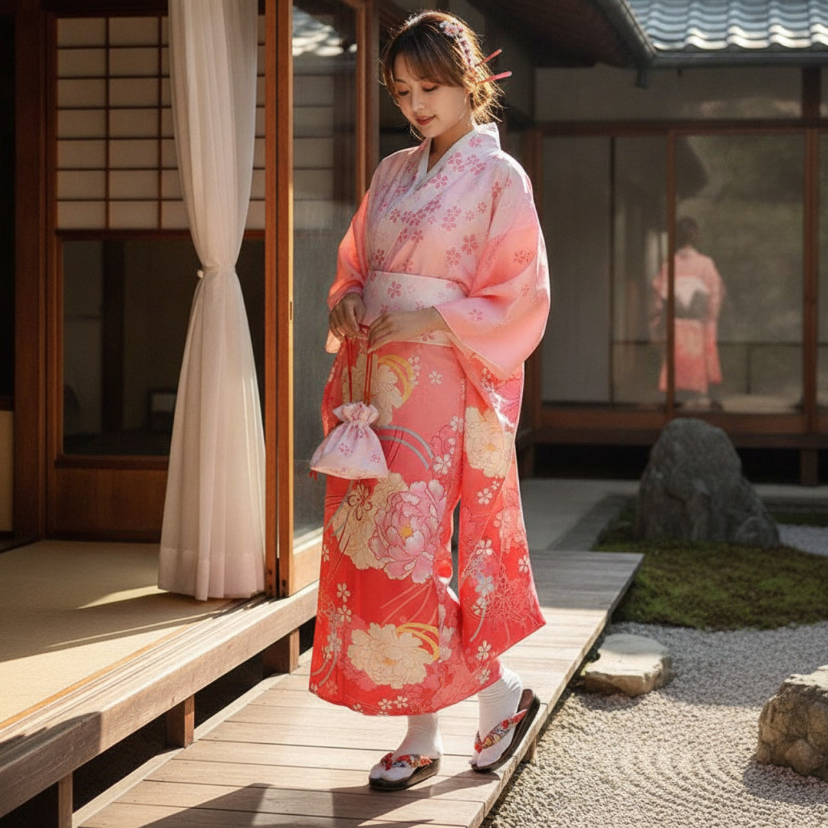 Kimono Femme Traditionnel Satiné - Style Japonais Vintage